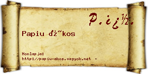 Papiu Ákos névjegykártya